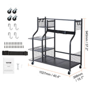 Load image into Gallery viewer, SucceBuy Golf Storage Garage Organizer Other Sports Equipment Storage Rack Outdoor Sport Gear and Toy Storage with Baskets&amp;Hooks - AMOCART
