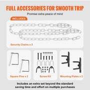 Load image into Gallery viewer, SucceBuy 5500 lbs Tow Bar with Chains Powder-Coating Bumper-Mounted Towing Coupler Fits 2in Ball Hitch for RV Car Trailer Truck
