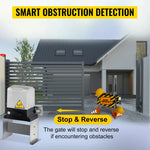 Amocart Electric Sliding Gate Opener with 2 Remote Controls Gate Operator Hardware Heavy Duty Track Driveway Motor for Security