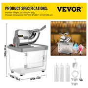 Load image into Gallery viewer, SucceBuy Electric Snow Cone Machine Ice Shaver Crusher Granizing Glass Blender Mixer Chopper Stainless Steel Colder Commercial
