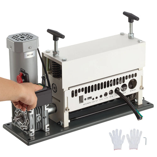 Amocart 370W Electric Wire Stripper Machine 0.06-1.57 in 11 Channel Automatic Copper Cable Stripper for Scrap Copper Recycling