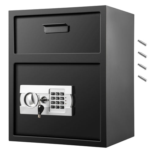 SucceBuy Electronic Safe Deposit Box With Drop Slot Secret Hidden Piggy Bank Security Digital Access 2 Keys for Store Money Guns