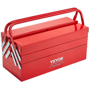 Load image into Gallery viewer, SucceBuy 18in Metal Tool Box 3-Tier 5-Tray Portable Folding Tool Chest Organizer with Handle Toolbox for Warehouse Repair Shop - AMOCART
