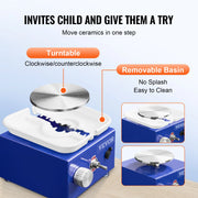 Load image into Gallery viewer, SucceBuy 2.6in/3.9in Mini Pottery Wheel 2 Turntables Ceramic Wheel Forming Machine Adjustable 0-300RPM Speed Detachable Basin - AMOCART
