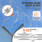 Bild in Galerie-Viewer laden, SucceBuy Razor Wires Razor Barbed Wire Razor Wire Fencing Fence Double Spiral Barbed Wire Galvanized Wire Rolls Razor for Garden
