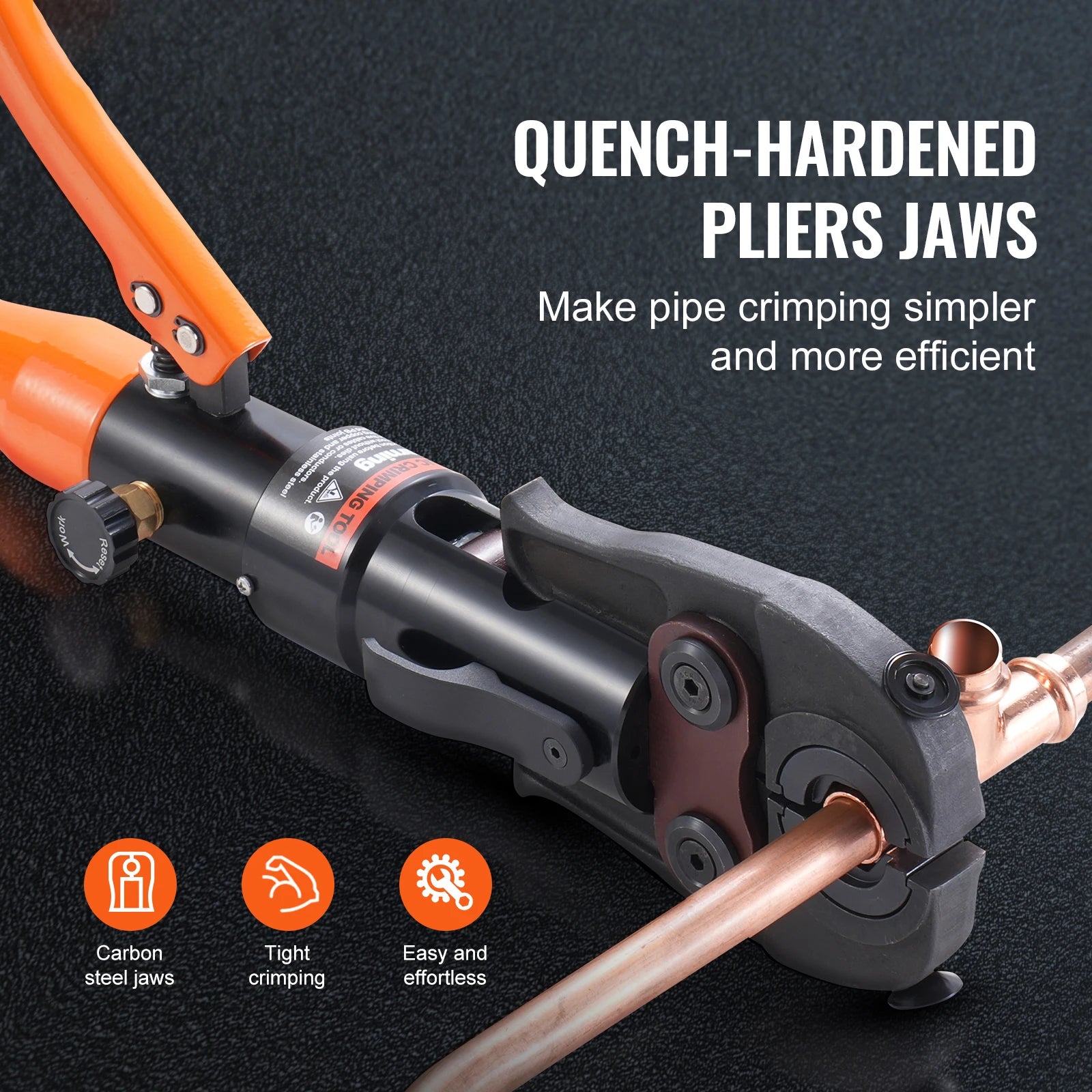 SucceBuy Copper Pipe Crimping Tool Hydraulic Driven Press Tool with 3/8" 1/2" 5/8" 1" Jaws for ASTM F1807 Pex Pipe Copper Ring