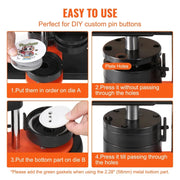 Bild in Galerie-Viewer laden, SucceBuy Button Maker 25/32/58 Pin Maker with Button Parts Ergonomic Arc Handle Punch Press Kit Button Maker Machine
