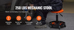 Amocart Mechanic Stool 250 LBS Rolling Pneumatic Creeper Garage/Shop Seat Padded Rolling Workshop Stool for Garage Auto Repair