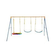 Charger l'image dans la visionneuse de galerie, SucceBuy Swing Sets for Backyard 600lbs Capacity Swing Set with 1 Saucer Swing Seat 2 Belt Swing Seats Swingset Outdoor for Kids
