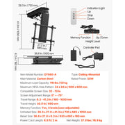 Charger l'image dans la visionneuse de galerie, SucceBuy Motorized TV Wall Mount for 32 to 55/65/70 Inch Adjustable TV Mount Bracket w/ Max VESA 24 x 16/24 in Up to 88-132 lbs
