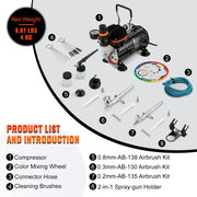 Load image into Gallery viewer, SucceBuy Professional Dual-Action Airbrush Kit 120W Electric Spray Gun Air Brush Painting Art Nail Tattoo Makeup Model Sprayer
