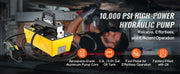Load image into Gallery viewer, Amocart 10,000PSI Air Hydraulic Pump 0.61Gal Reservoir &amp; Remote Control Actuator for Automobile Frame Machine &amp; Hydraulic Press
