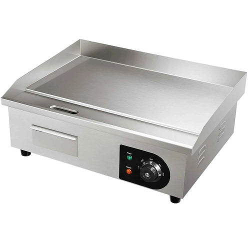 Amocart 21In Commercial Electric Grill Flat Pan Stainless Steel Desktop Griddle Hotplate Teppanyaki Grill w/Temperature Control