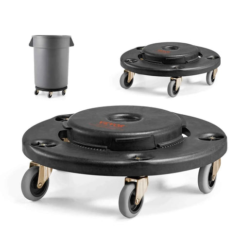Amocart 1/2 Packs Trash Can Dolly Round Roller Base with 4 Lockable Wheels Rolling Barrel Cart Fit 20/32/44/55 Gal Containers