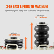 Load image into Gallery viewer, Amocart Air Jack 3 Ton Double Bag Air Jack Air Bag Jack Lift Up 3-5s Fast Lifting Air Bag Jack for Cars with Short Handle
