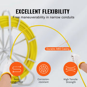 Charger l'image dans la visionneuse de galerie, Amocart Fish Tape Fiberglass 425/492/600/656 ft Duct Rodder Fishtape Wire Puller Fishing Tools for Walls and Electrical Conduit
