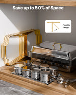 Amocart 8 Qt 4 Pack Chafing Dish Buffet Set Stainless Steel Chafer with 2 Full Size and 4 Half Size Pans Catering Warmer Server