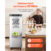 Charger l'image dans la visionneuse de galerie, Amocart 2000/2400W Commercial Hard Ice Cream Machine with 6/10L 304 Stainless Steel Cylinder Auto Clean LED Panel for Snack Bar
