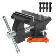 Load image into Gallery viewer, SucceBuy Bench Vise 4.5" 6" 6.5" Multipurpose with Swivel Base Anvil Heavy Duty Cast Iron for Drilling, Conduit Cutting, Sanding - AMOCART
