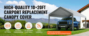Bild in Galerie-Viewer laden, SucceBuy Carport Replacement Canopy Cover Garage Top Tent Shelter Tarp Heavy-Duty Waterproof &amp; UV Protected with Ball Bungees
