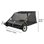 SucceBuy Tow Behind Lawn 21/26/44/50in Sweeper Large Capacity Heavy Duty Leaf & Grass Collector with Adjustable Sweeping Lawn