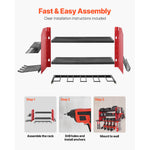 Amocart 3-Layer Power Tool Wall Mount Holder Pegboard Wall Storage Tool Set Drill Screwdriver Storage Rack for Workshop/Garage