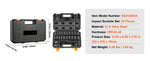 Amocart 1/2" 3/8" Drive Impact Socket Set 13/23/33/34/48/65/90PCs SAE Metric Cr-V/Cr-Mo Socket Set 6 Point Alloy Steel Repair