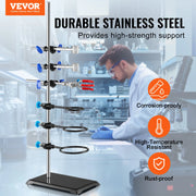 Bild in Galerie-Viewer laden, Amocart Lab Stand Support Laboratory Retort Support Stand Set Steel Lab Stand 23.6" Rod and 8.3" x 5.3" Cast Iron Base w/ Clamp

