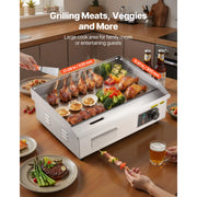 Load image into Gallery viewer, SucceBuy Commercial Electric Griddle 50-300°C Adjustable Temp Control, Stainless Steel Countertop Flat Top Grill for Steak Panc
