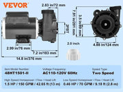 Load image into Gallery viewer, SucceBuy 2 Speed SPA Pump 48/56-Frame AC110-120V SPA Pump 1.5HP/3HP/4HP High Speed 2'' Port 90° Rotational Interface for Hot Tub
