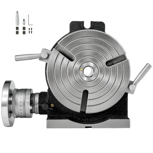 Amocart 8 Inch/200 MM Rotary Table 3-Slot or 4-Slot Horizontal Vertical MT-3 Rotary Table for Milling 360° Precision Working