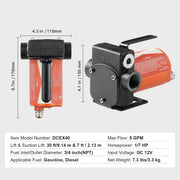 Load image into Gallery viewer, Amocart Fuel Transfer Pump 12V DC 5GPM / 8GPM / 12GPM Portable Type Electric Diesel Transfer Pump for Diesel Methanol Blends
