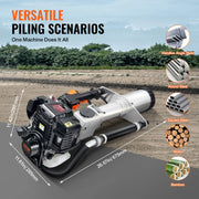 Load image into Gallery viewer, Amocart 37.77cc Gas-Powered T Post Driver 4-Stroke Engine Gasoline Fence Piling Pounder with 3 Post Driving Head(45/55/88 mm)
