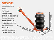 Load image into Gallery viewer, Amocart Air Jack 3/5 Ton Pneumatic Lifting Jack with Heightened Column Adjustable Handle Thick Rubber Pad for Sedan, SUV Pickup
