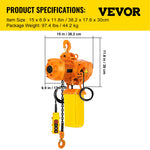 Amocart 2200Lbs Electric Chain Hoist 11 ft/min Single Phase Overhead Crane with G80 Chain Wired Control for Garage Lifting