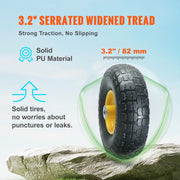 Charger l'image dans la visionneuse de galerie, SucceBuy 2-Pack Solid PU Run-Flat Tire Wheel 10" Flat Free Tubeless Tires and Wheels for Dollies Garden Trailers Various Carts
