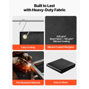 Load image into Gallery viewer, SucceBuy Welding Blanket 4 x 6/6 x 8 FT Silicone Coated Fiberglass Welding Blanket Flame Retardant Insulation Mat with Grommets - AMOCART
