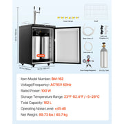 Load image into Gallery viewer, Amocart Beer Kegerator Triple/Dual Tap Home Draft Beer Dispenser for Ball Lock Full Size Keg Refrigerator w/ 5lbs CO2 Tank 162L
