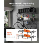 Amocart 2-Tier Wall Mounted Garage Shelving Unit with Hooks 24 x 48in 260lbs Per Shelf Floating Storage Metal Rack for Home