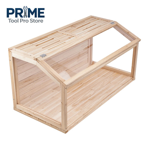 SucceBuy Wooden Hamster Cage 270° Viewing Hamster Habitat Hamster Cage with Openable Top Ventilated Animal Cage for Gerbils
