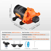 Load image into Gallery viewer, SucceBuy 12V Diaphragm Pump 1.8/3/3.5/5 GPM 3/4/5-Chamber 40-100 PSI Adjustable 1/2'' MNPT Port for RV Yacht Food Truck Camper
