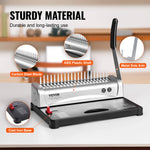 SucceBuy Binding Machine Comb Binding Machine 21Holes Binding 450 Sheets Book Binder Machine with 100 PCS 3/8'' Comb Binding Spines