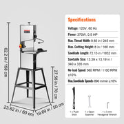 Load image into Gallery viewer, Amocart 10/14Inch Band Saw 2-Speed Continuously Viable Benchtop Bandsaw &amp; Optimized Work Light for Woodworking Aluminum Plastic
