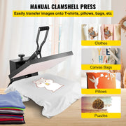 Load image into Gallery viewer, SucceBuy Heat Press Machine 15"x15"/ 16"x20" /16"x24" Sublimation Printer Manual Clamshell Transfer on DIY T-shirt Pillow
