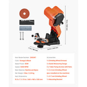 Load image into Gallery viewer, SucceBuy Electric Chainsaw Sharpener 85 W Bench Saw Chain Sharpener 5000 RPM with 2 Grinding Wheels for Woodworking Gardening
