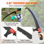 Amocart Manual Pole Saw Extendable Tree Pruner Sharp Steel Blade for Branches Trimming with Lightweight Aluminum Alloy Handle