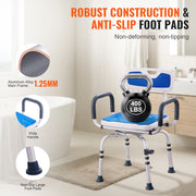 Bild in Galerie-Viewer laden, SucceBuy Swivel Shower Chair 360 Degree Adjustable with Armrest and Backrest for Shower or Bathtub Non-Slip for Elderly Disabled
