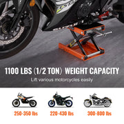 Load image into Gallery viewer, SucceBuy 1100 LBS Motorcycle Lift Motorcycle Scissor Lift Jack with Wide Deck &amp; Safety Pin Steel Scissor Jack Fit for Motorcycle
