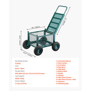 Load image into Gallery viewer, Amocart Garden Scooter with Seat 2in1 Rolling Garden Cart w/ Storage Bin Supports up to 227lbs Outdoor Wagon w/ Handle for Yard
