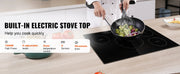 Bild in Galerie-Viewer laden, SucceBuy 4 Burners 30'' Electric Cooktop Induction Stove Top Built-in Magnetic Cooktop with 9 Heating Level Touch Screen Burner
